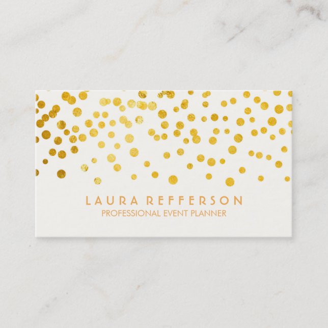 Faux Gold foil Confetti Business Card (Front)