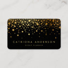 Faux Gold Foil Confetti Business Card | Black