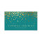 Faux Gold Foil Confetti Business Card | Teal