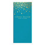Faux Gold Foil Confetti Business Rack Card | Teal