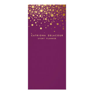 Faux Gold Foil Confetti Business Rack Card | White