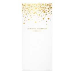 Faux Gold Foil Confetti Business Rack Card | White