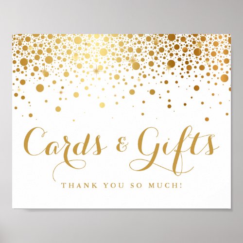 Faux Gold Foil Confetti Cards and Gifts  Poster