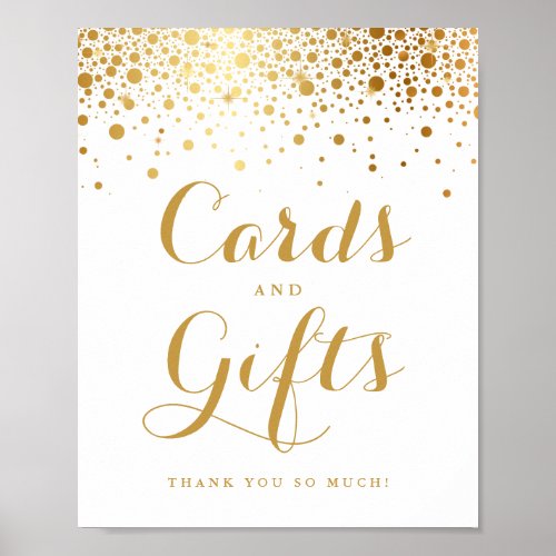 Faux Gold Foil Confetti Cards and Gifts  Poster