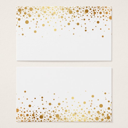 Faux Gold Foil Confetti Dots Blank Horizontal (Front & Back)