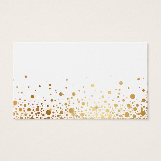 Faux Gold Foil Confetti Dots Blank Horizontal (Back)