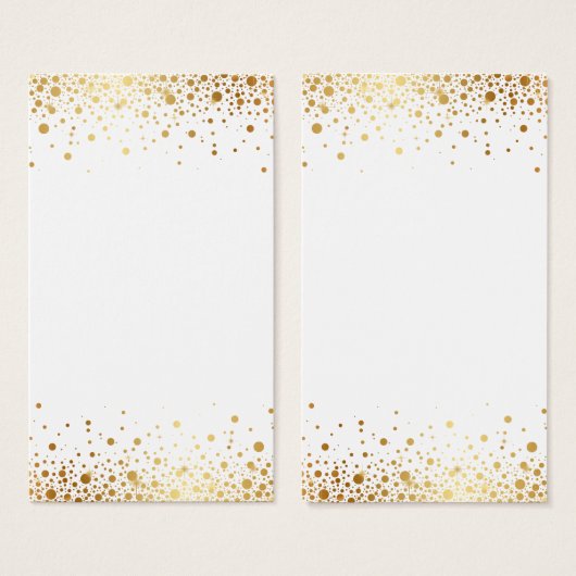 Faux Gold Foil Confetti Dots Blank Vertical (Front & Back)
