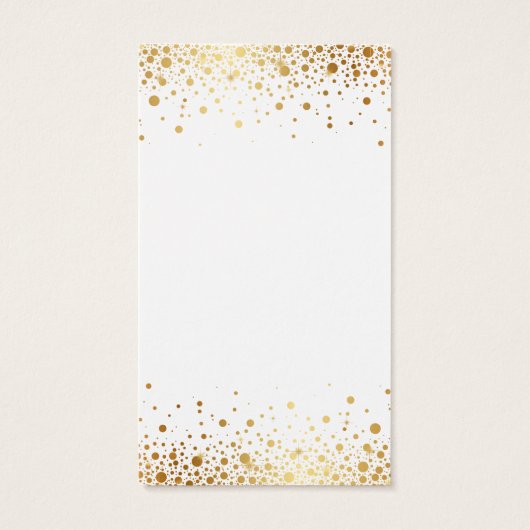 Faux Gold Foil Confetti Dots Blank Vertical (Back)