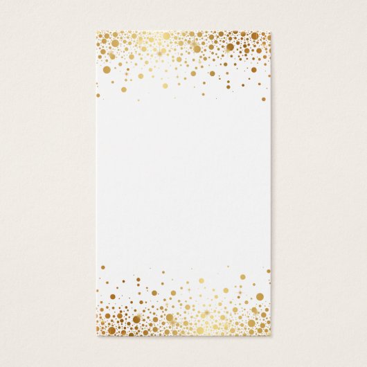 Faux Gold Foil Confetti Dots Blank Vertical (Front)