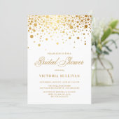 Faux Gold Foil Confetti Dots Bridal Shower Invitation (Standing Front)