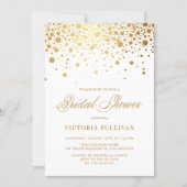 Faux Gold Foil Confetti Dots Bridal Shower Invitation (Front)