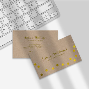 Faux Gold Foil Confetti Dots Business Card