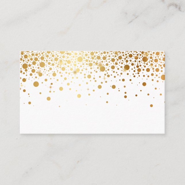 Faux Gold Foil Confetti Dots Elegant Place Cards (Front)
