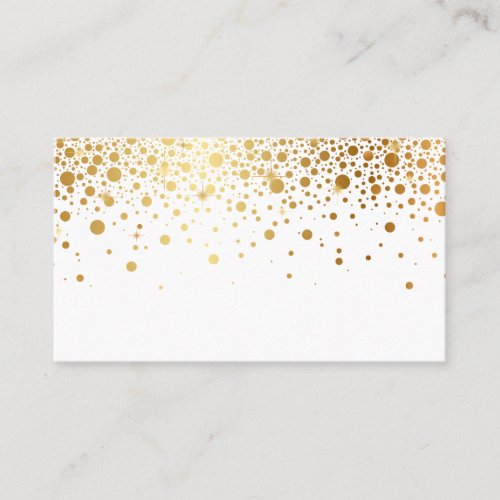 Faux Gold Foil Confetti Dots Elegant Place Cards Business Cards