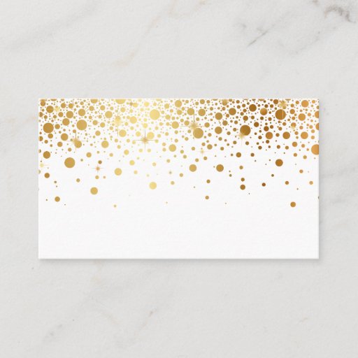 Customizable Faux Gold Foil Confetti Dots Elegant Place Cards Business Cards