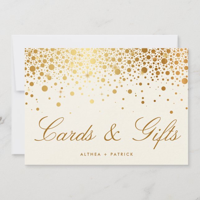 Faux Gold Foil Confetti Dots | Ivory Cards & Gifts (Front)