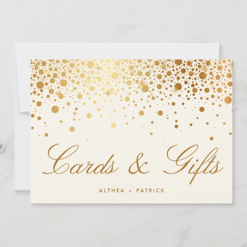 Faux Gold Foil Confetti Dots  Ivory Cards  Gifts