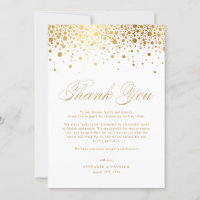 Faux Gold Foil Confetti Dots White Wedding