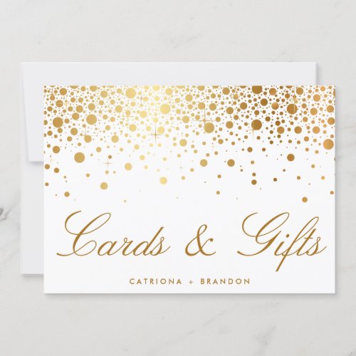 Faux Gold Foil Confetti Elegant Cards  Gifts Sign