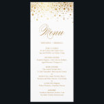 Faux Gold Foil Confetti Elegant Menu Card<br><div class="desc">This is a part of a wedding suite. matching items are available.</div>