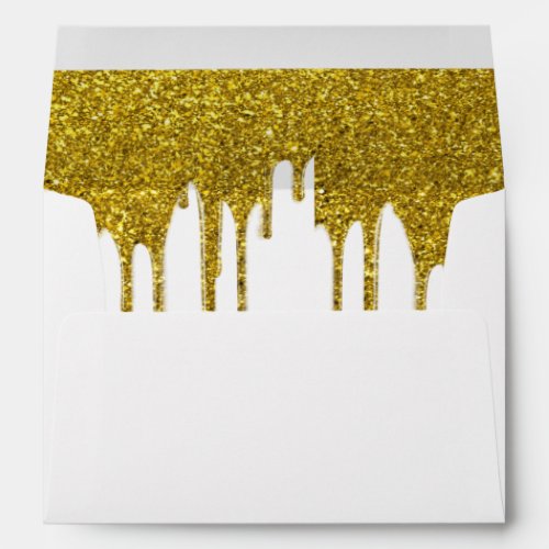 Faux Gold Foil Confetti Elegant Sparkles Envelope