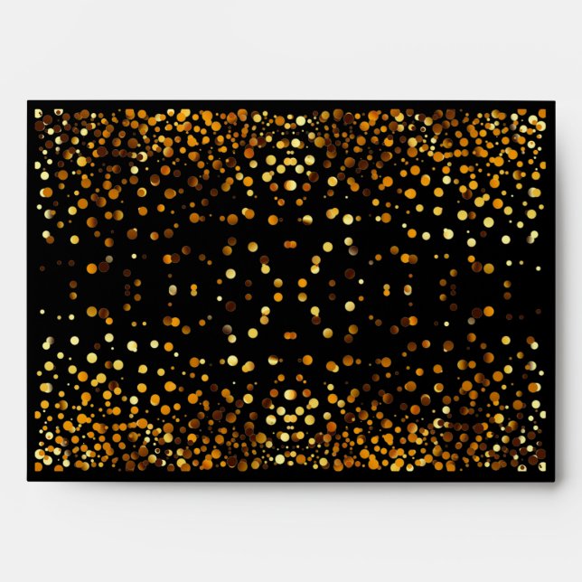 Faux Gold Foil Confetti Elegant Sparkles Envelope (Front)