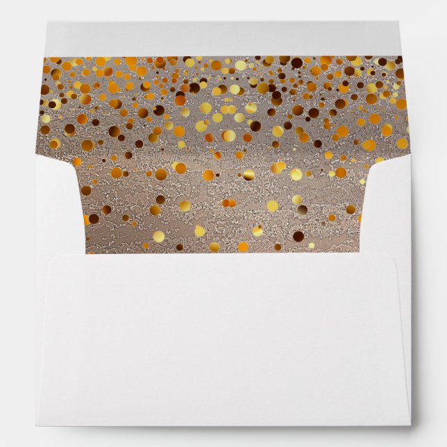 Faux Gold Foil Confetti Elegant Sparkles Envelope (Back (Bottom))