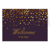 Faux Gold Foil Confetti Elegant Sparkles Welcome (Front Horizontal)