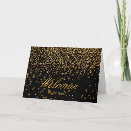 Faux Gold Foil Confetti Elegant Sparkles Welcome C Card