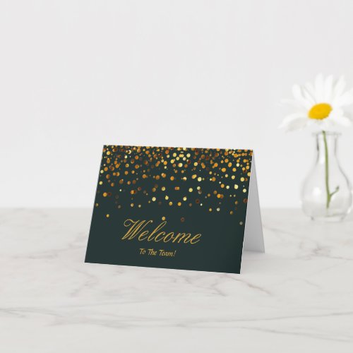 Faux Gold Foil Confetti Elegant Sparkles Welcome C Card