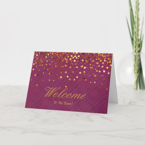 Faux Gold Foil Confetti Elegant Sparkles Welcome C Card