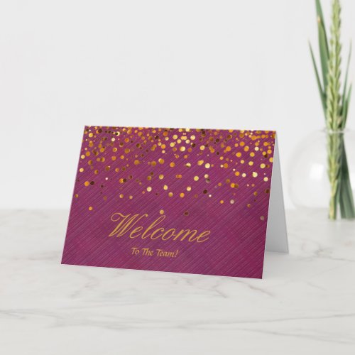 Faux Gold Foil Confetti Elegant Sparkles Welcome C Card