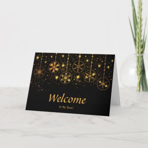 Faux Gold Foil Confetti Elegant Sparkles Welcome C Card