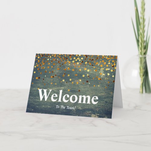 Faux Gold Foil Confetti Elegant Sparkles Welcome C Card