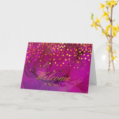 Faux Gold Foil Confetti Elegant Sparkles Welcome C Card