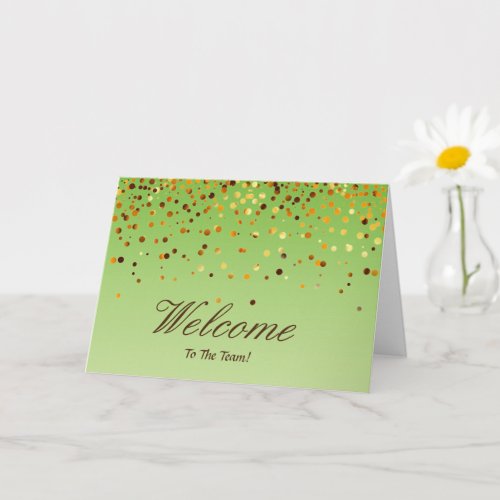 Faux Gold Foil Confetti Elegant Sparkles Welcome Card