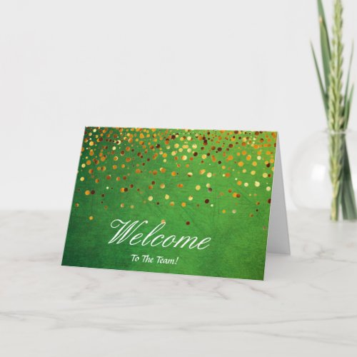 Faux Gold Foil Confetti Elegant Sparkles Welcome Card