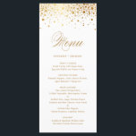 Faux Gold Foil Confetti Elegant Wedding Menu Card<br><div class="desc">Modern and elegant menu card featuring faux gold foil confetti dots. This card is a part of a wedding suite. Other colors and matching items are available. Please note that there will be no actual gold foil in the end product.</div>