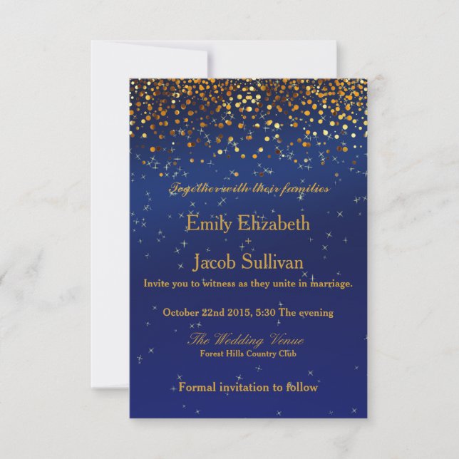Faux Gold Foil Confetti Elegant Wedding Save The D Save The Date (Front)
