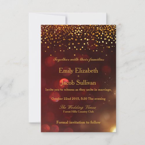 Faux Gold Foil Confetti Elegant Wedding Save The D Save The Date