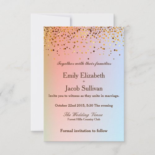 Faux Gold Foil Confetti Elegant Wedding Save The Date