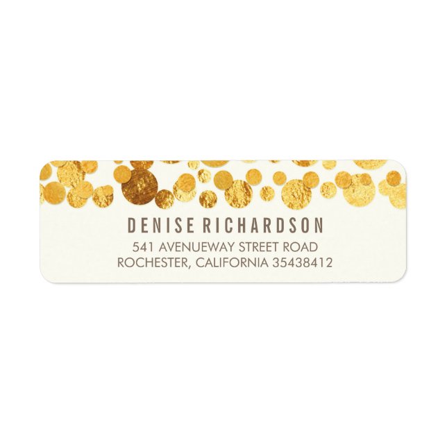 Faux Gold Foil Confetti Label (Front)