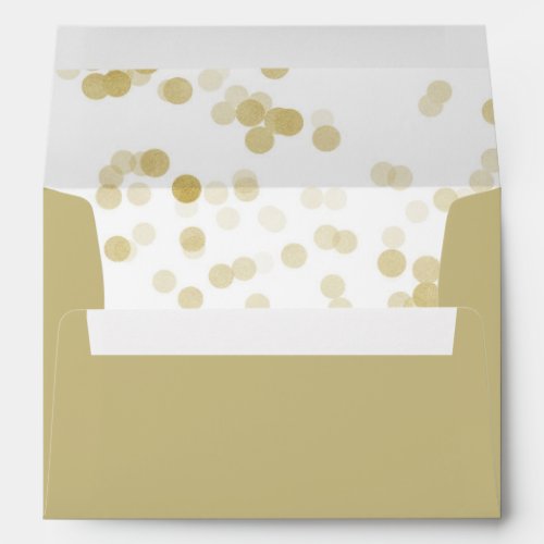 Faux Gold Foil Confetti Liner Envelope