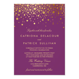 purple wedding invitations zazzle