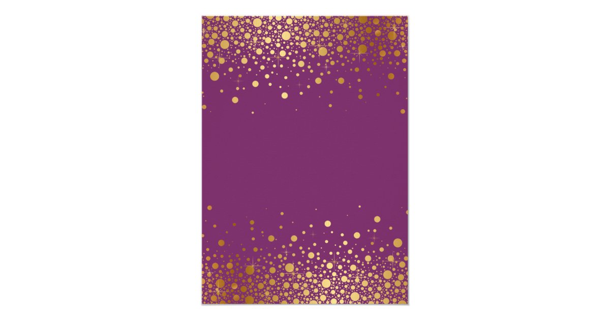 Faux Gold Foil Confetti Purple Wedding Invitation | Zazzle.com