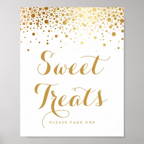 Faux Gold Foil Confetti Sweet Treats Poster