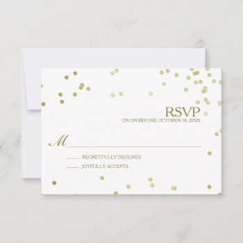 Faux Gold Foil Confetti Wedding Rsvp W/o Number Of by Trifecta_Designs at Zazzle