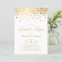 Faux Gold Foil Confetti White Toasts and Tapas