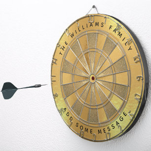 Faux Gold Foil Custom Name and Message Luxury Dart Board