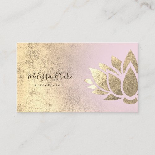 faux gold foil decor on pink gradient business card